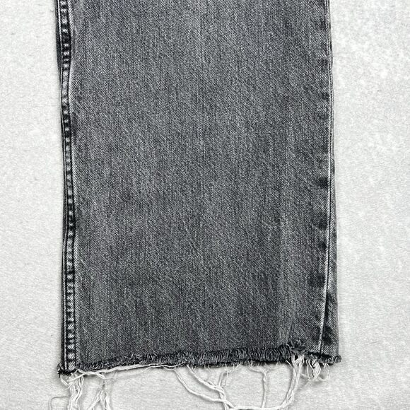 Zara Denim Jeans Womens 6 Gray High Rise Full Length Wide Leg 100% Cotton Blend - Picture 4 of 11